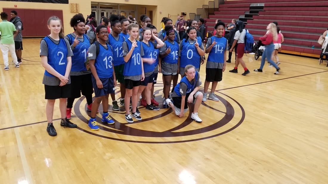 Local middle-school athletes at a Scoops & Subs sponsored game