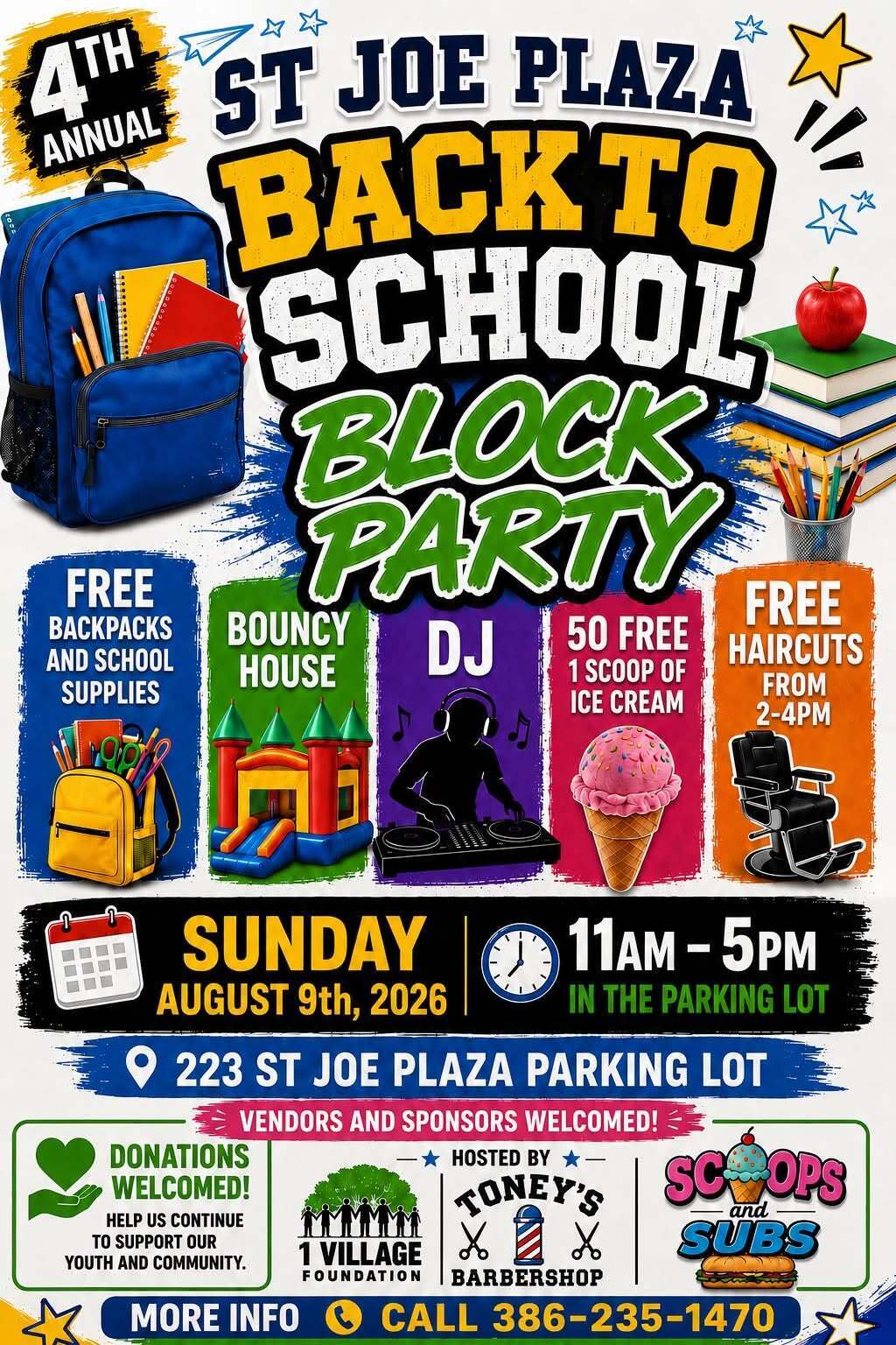 Back to School Block Party event flyer