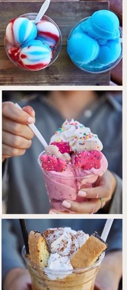 Assortment of ice cream creations
