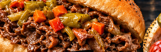 Chicago-style Italian beef sandwich